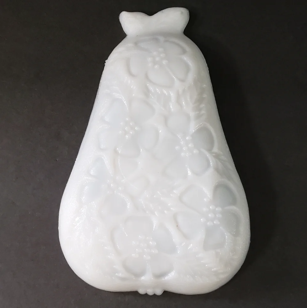 Vintage Hazel Atlas Pear Blossom Milk Glass Dish
